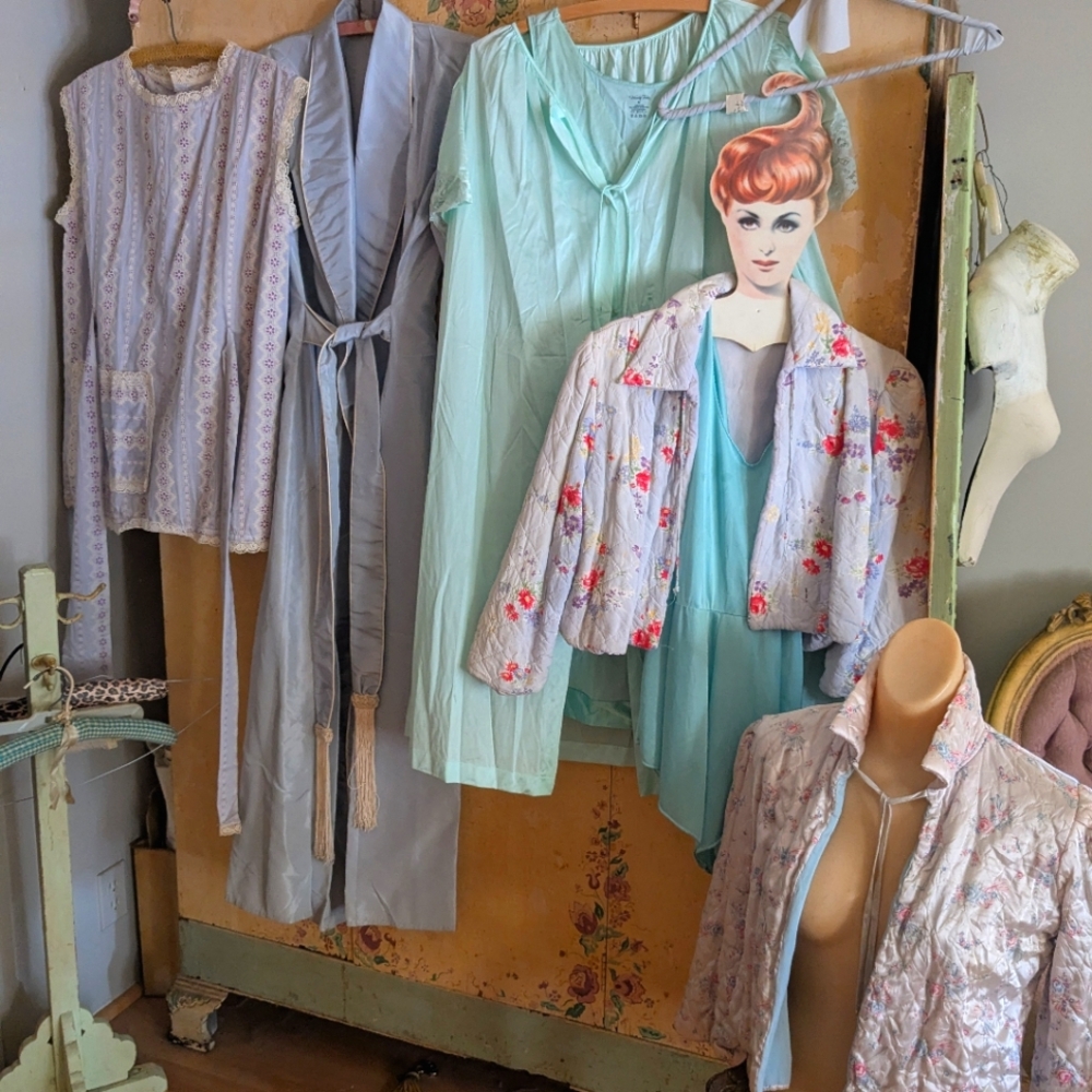7 pc Vintage Lingerie Bundle Lot in Blues 1940s-70s